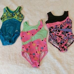 Lot of girls gymnastics leotards, 6/6x